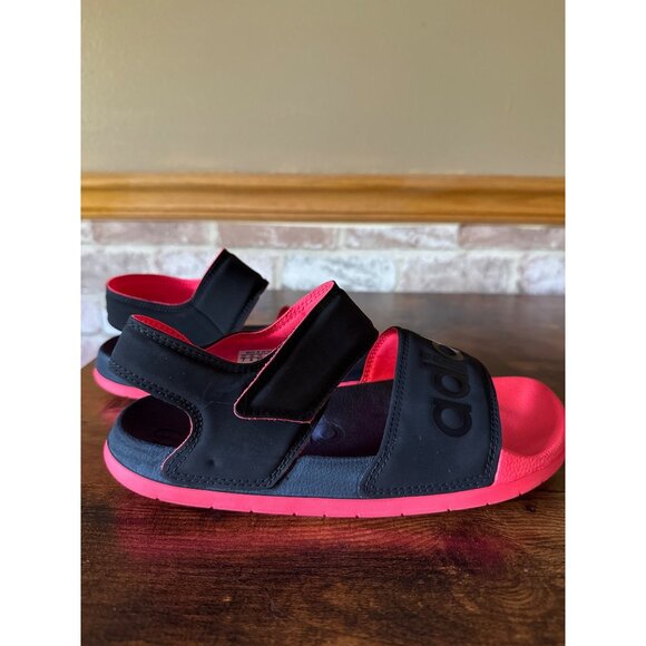 Adidas Womens Black & Pink Adjustable Sandals With Velcro Straps Size 7 - Picture 4 of 16